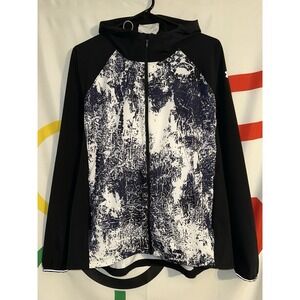 Under Armour Full Zip Windbreaker Jacket Large White Black Activewear